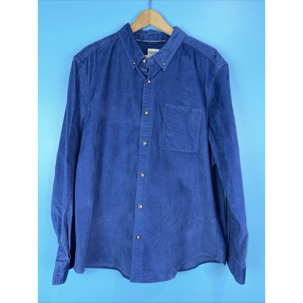 Fair Harbor Long Sleeve Corduroy Shirt Blue Size XXL Preppy